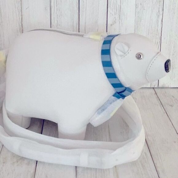 KATE SPADE NWT ARTIC FRIENDS POLAR BEAR CROSSBODY BAG CLUTCH LEATHER - Picture 5 of 11